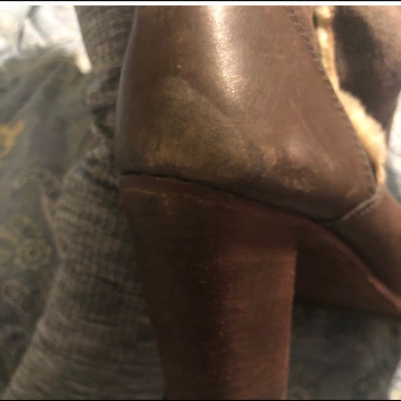 MICHAEL KORS SUEDE LEATHER SHEARLING BOOTS - Picture 6 of 6